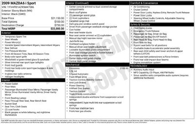 2009 Mazda Mazda6 i Sport