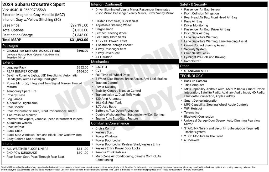 2024 Subaru Crosstrek Sport