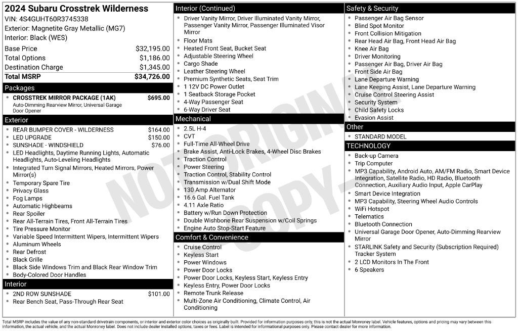 2024 Subaru Crosstrek Wilderness