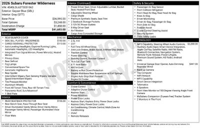 2026 Subaru Forester Wilderness