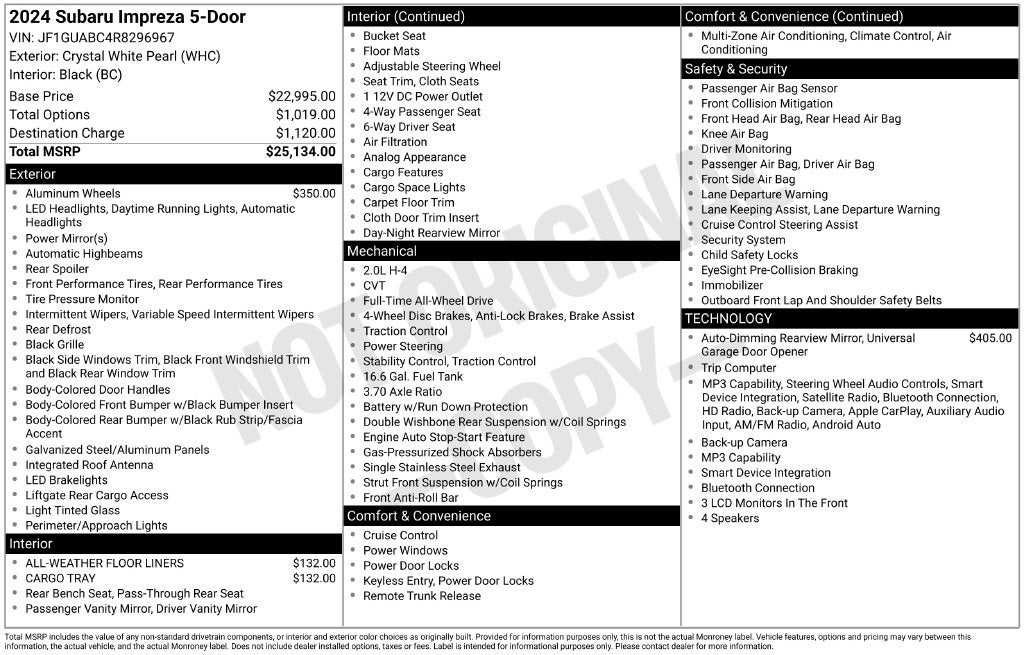 2024 Subaru Impreza Base