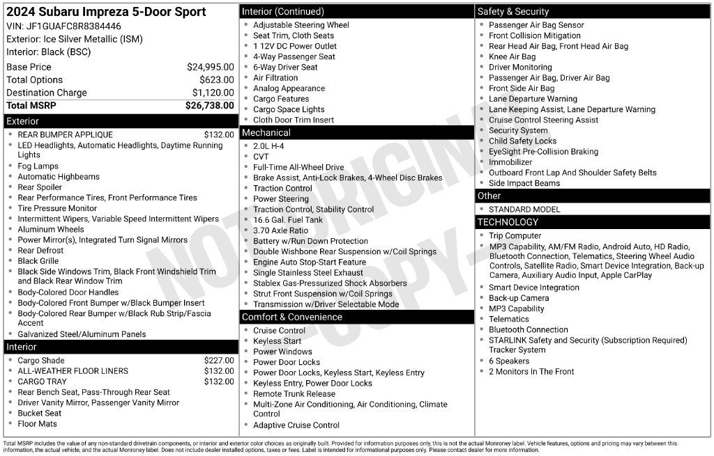 2024 Subaru Impreza Sport