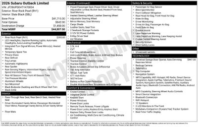 2026 Subaru Outback Limited