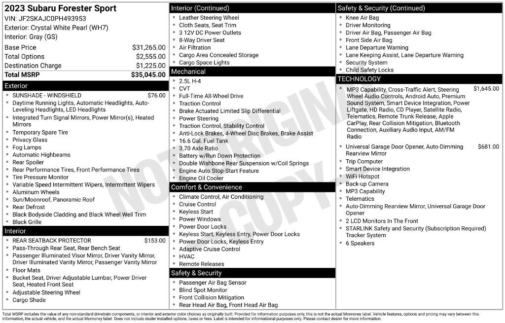 2023 Subaru Forester Sport