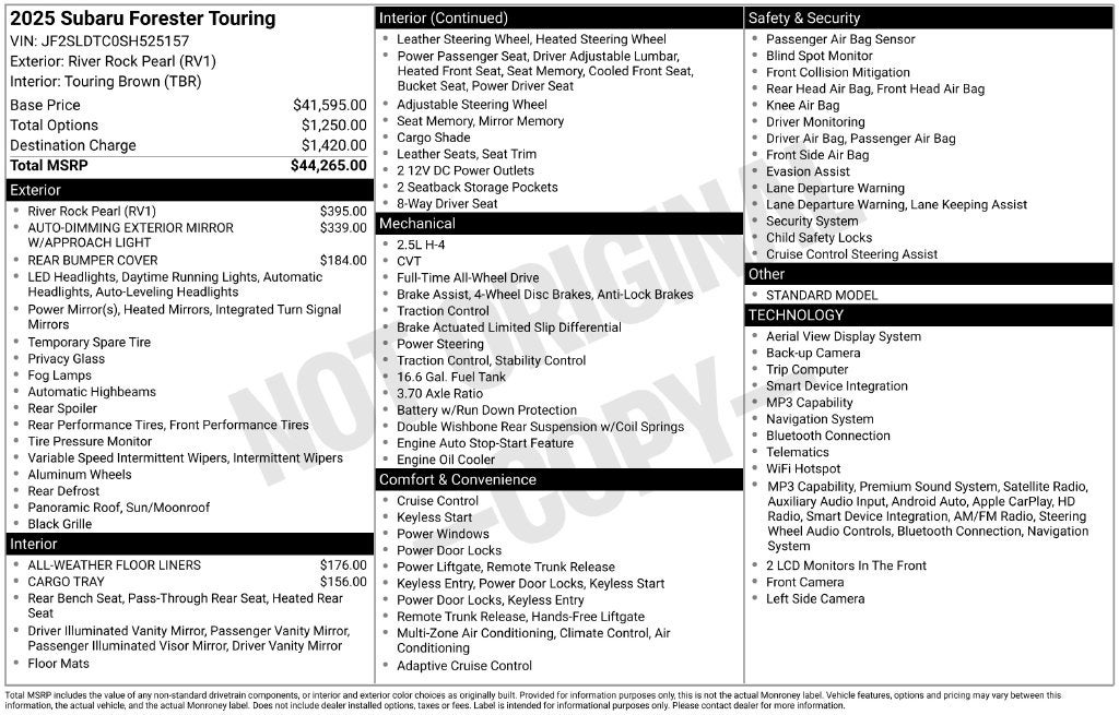 2025 Subaru Forester Touring